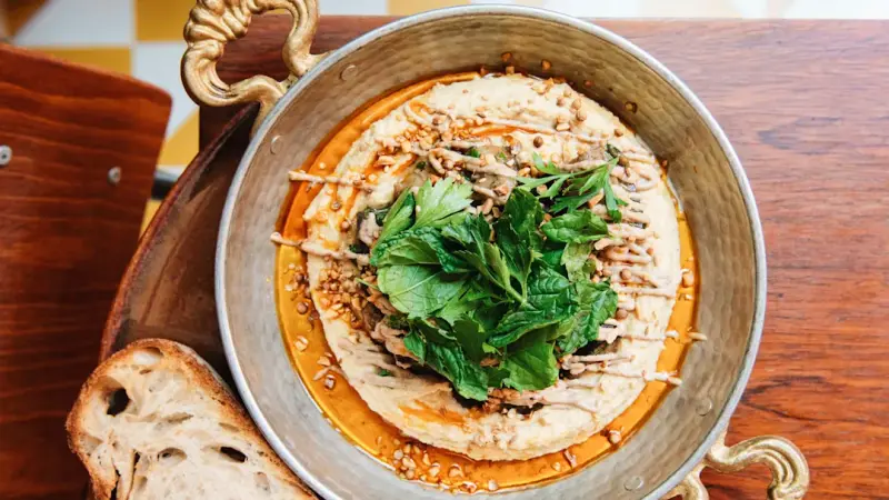 Dip de berenjena y hummus